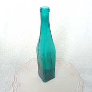 Vintage Pear Square Base Turquoise Bottle